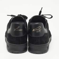 Louis Vuitton Black Suede LV Trainer Sneakers Size 41.5
