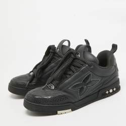 Louis Vuitton Black Leather LV Skate Sneakers Size 45