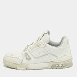 Louis Vuitton White Leather LV Trainer Sneakers Size 42
