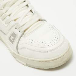 Louis Vuitton White Leather LV Trainer Sneakers Size 42