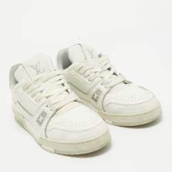 Louis Vuitton White Leather LV Trainer Sneakers Size 42