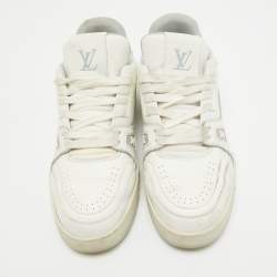 Louis Vuitton White Leather LV Trainer Sneakers Size 42