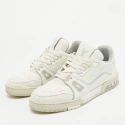Louis Vuitton White Leather LV Trainer Sneakers Size 42