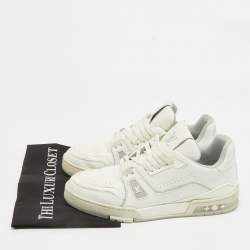 Louis Vuitton White Leather LV Trainer Sneakers Size 42