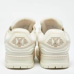 مملوكة مسبقًا Louis Vuitton White Leather LV Trainer Maxi Sneakers Size 44