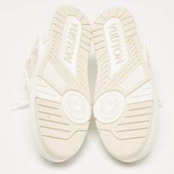Louis Vuitton Cream Canvas LV Trainer Lace Up Sneakers Size 45
