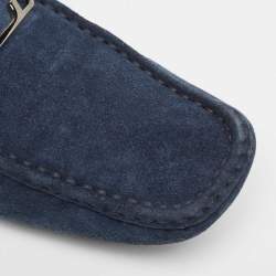مملوكة مسبقًا Louis Vuitton Dark Blue Suede Monte Carlo Loafers Size 43