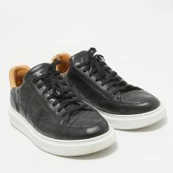 Louis Vuitton Black Leather Beverly Lace Up Sneakers Size 44