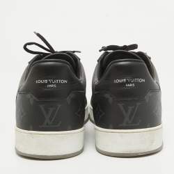 Louis Vuitton Black/Grey Monogram Canvas and Leather Rivoli Sneakers Size 42