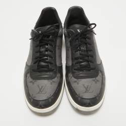 Louis Vuitton Black/Grey Monogram Canvas and Leather Rivoli Sneakers Size 42