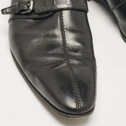 Louis Vuitton Black Damier Leather Monk Strap Derby Size 45