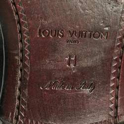 Louis Vuitton Black Damier Leather Monk Strap Derby Size 45