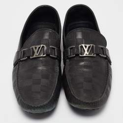 Louis Vuitton Black Leather Hockenheim Loafers Size 41