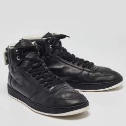 Pre Owned Louis Vuitton Black Leather High Top Sneakers Size 43