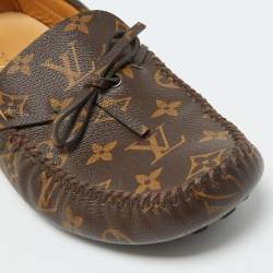 Louis Vuitton Brown Monogram Canvas Arizona Slip On Loafers Size 42