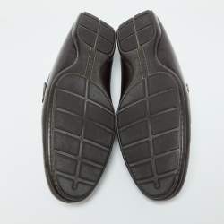 Pre Owned Louis Vuitton Brown Leather Loafers 42.5