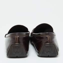 Pre Owned Louis Vuitton Brown Leather Loafers 42.5