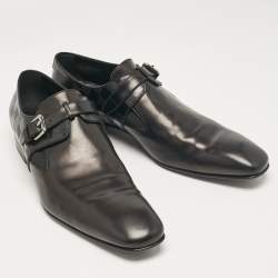 Pre Owned Louis Vuitton Black Damier Embossed Leather Delaware Loafers Size 47