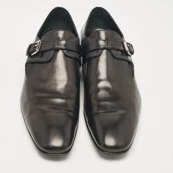 Pre Owned Louis Vuitton Black Damier Embossed Leather Delaware Loafers Size 47