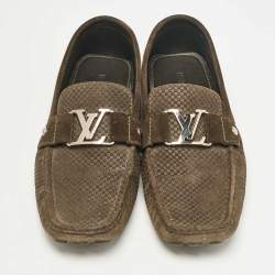 Louis Vuitton Green Suede Monte Carlo Loafers Size 44