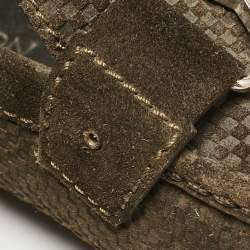 Louis Vuitton Green Suede Monte Carlo Loafers Size 44