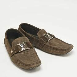 Louis Vuitton Green Suede Monte Carlo Loafers Size 44