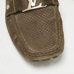 Louis Vuitton Green Suede Monte Carlo Loafers Size 44