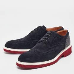 Louis Vuitton Black Nubuck Leather and Suede Derby Size 42.5