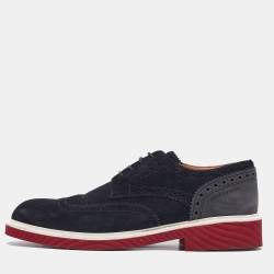 Louis Vuitton Black Nubuck Leather and Suede Derby Size 42.5