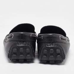 Pre Owned حذاء لوفرز لوي فيتون نمزين عقدة مغزولة جلد إيبي أسود مقاس 42.5