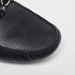 Pre Owned حذاء لوفرز لوي فيتون نمزين عقدة مغزولة جلد إيبي أسود مقاس 42.5