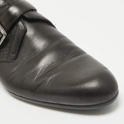 Louis Vuitton Black Leather Buckle Loafers Size 42.5