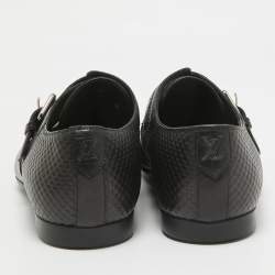 Louis Vuitton Black Leather Buckle Loafers Size 42.5