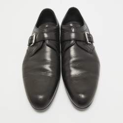 Louis Vuitton Black Leather Buckle Loafers Size 42.5