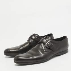 Louis Vuitton Black Leather Buckle Loafers Size 42.5