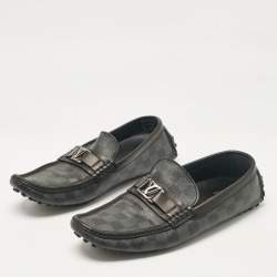 Louis Vuitton Grey/Black Damier Ebene Canvas Hockenheim Loafers Size 42