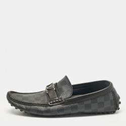 Louis Vuitton Grey/Black Damier Ebene Canvas Hockenheim Loafers Size 42