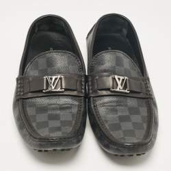 Louis Vuitton Grey/Black Damier Ebene Canvas Hockenheim Loafers Size 42