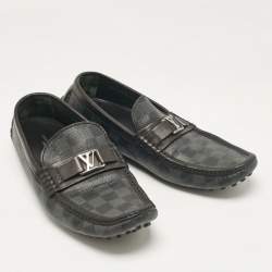 Louis Vuitton Grey/Black Damier Ebene Canvas Hockenheim Loafers Size 42