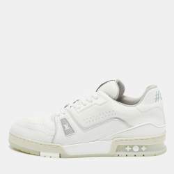 Louis Vuitton White Leather LV Trainer Lace Up Sneakers Size 42