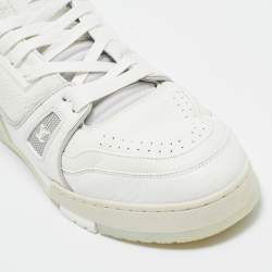 Louis Vuitton White Leather LV Trainer Lace Up Sneakers Size 42