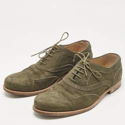 Louis Vuitton Green Nubuck Leather Lace Up Oxford Size 42