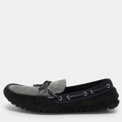 Louis Vuitton Tricolor Suede Bow Slip On Loafers Size 43.5