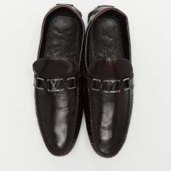 Louis Vuitton Brown Leather Hockenheim Loafers Size 44