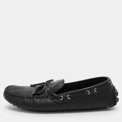 Louis Vuitton Black Leather Bow Loafers Size 43