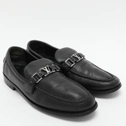 Louis Vuitton Black Leather Major Loafers Size 43