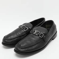 Louis Vuitton Black Leather Major Loafers Size 43