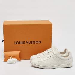 Louis Vuitton White Leather Luxembourg Lace Up Sneakers 41.5