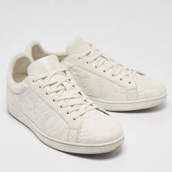 Louis Vuitton White Leather Luxembourg Lace Up Sneakers 41.5