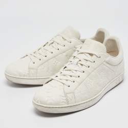 Louis Vuitton White Leather Luxembourg Lace Up Sneakers 41.5